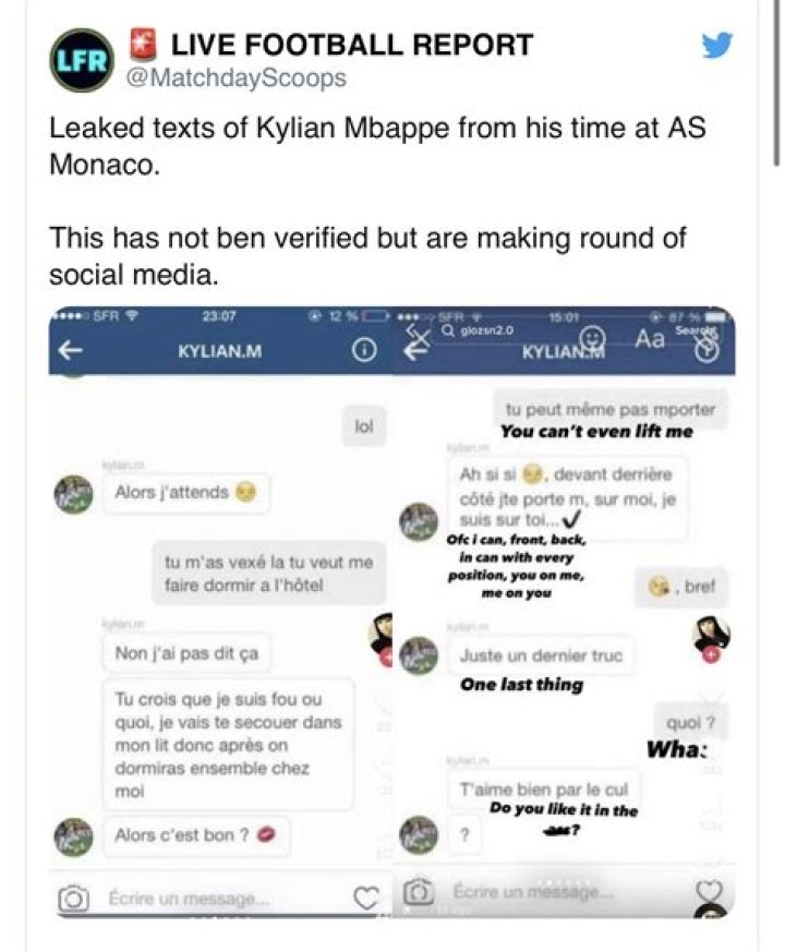 Kylian Mbappe Texts Messages Leaked On Twitter & Reddit The Talks Today